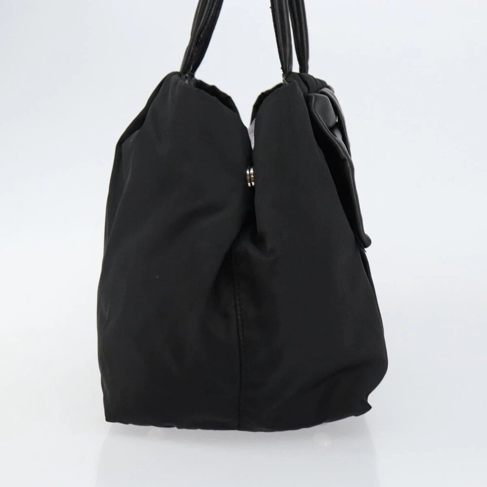 PRADA Tote Bag Nylon Black Silver Auth hk3058 - Picture 5 of 16